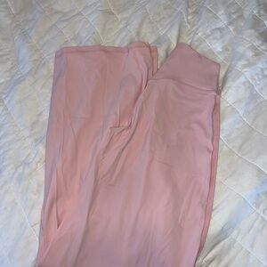 High-Rise Wide-Leg Pants in Light Pink